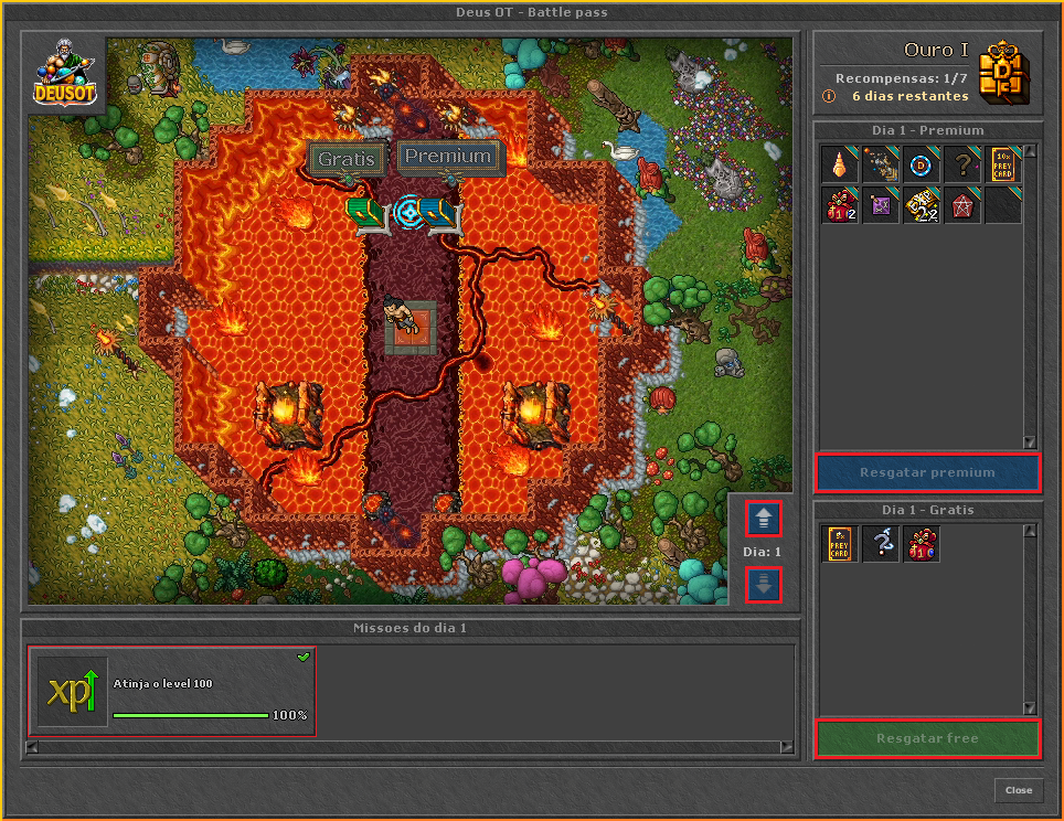 Interface do Passe de Batalha